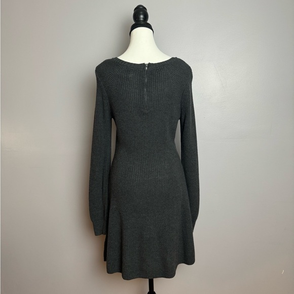 Anthropologie Ruby Moon gray knit long sleeve sweater skater dress size m - Picture 5 of 11